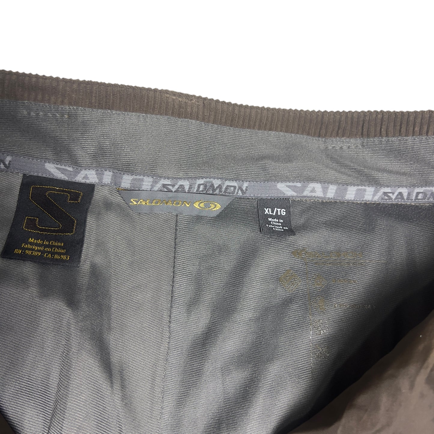 Salomon corduroy snowboard pants Brown climalite men’s XL