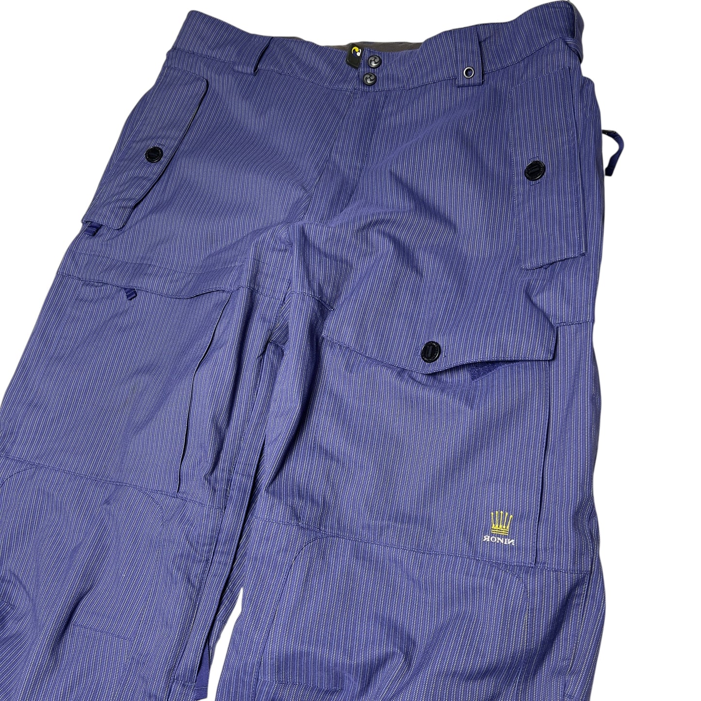 Burton Ronin Cosa Nostra Purple Pinstripe snowboard pants men’s Large