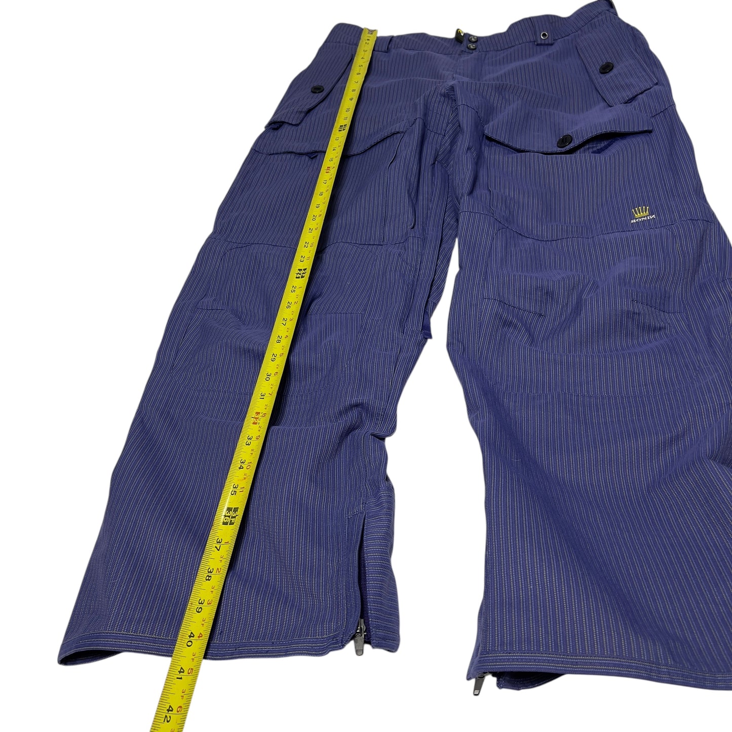 Burton Ronin Cosa Nostra Purple Pinstripe snowboard pants men’s Large