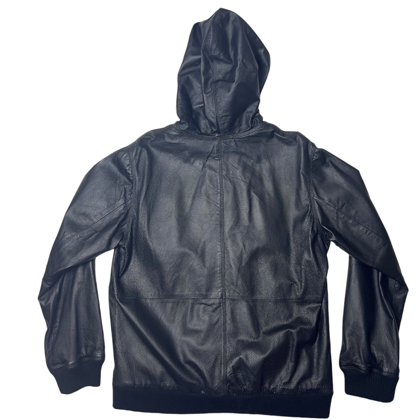 Analog genuine leather jacket hoodie men’s large