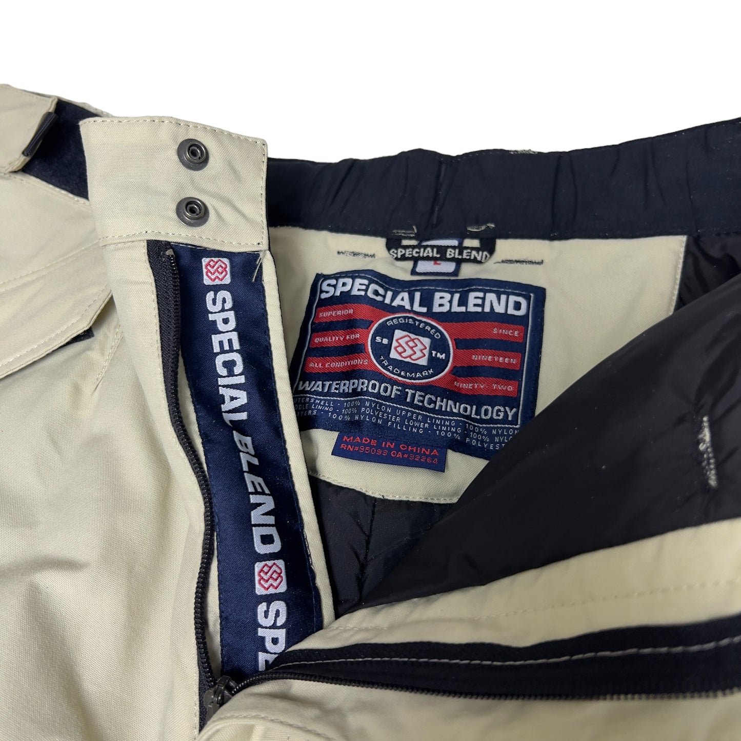 Special Blend 98/99 Compass Cargo Snowboard Pants Cream Khaki Men's Large