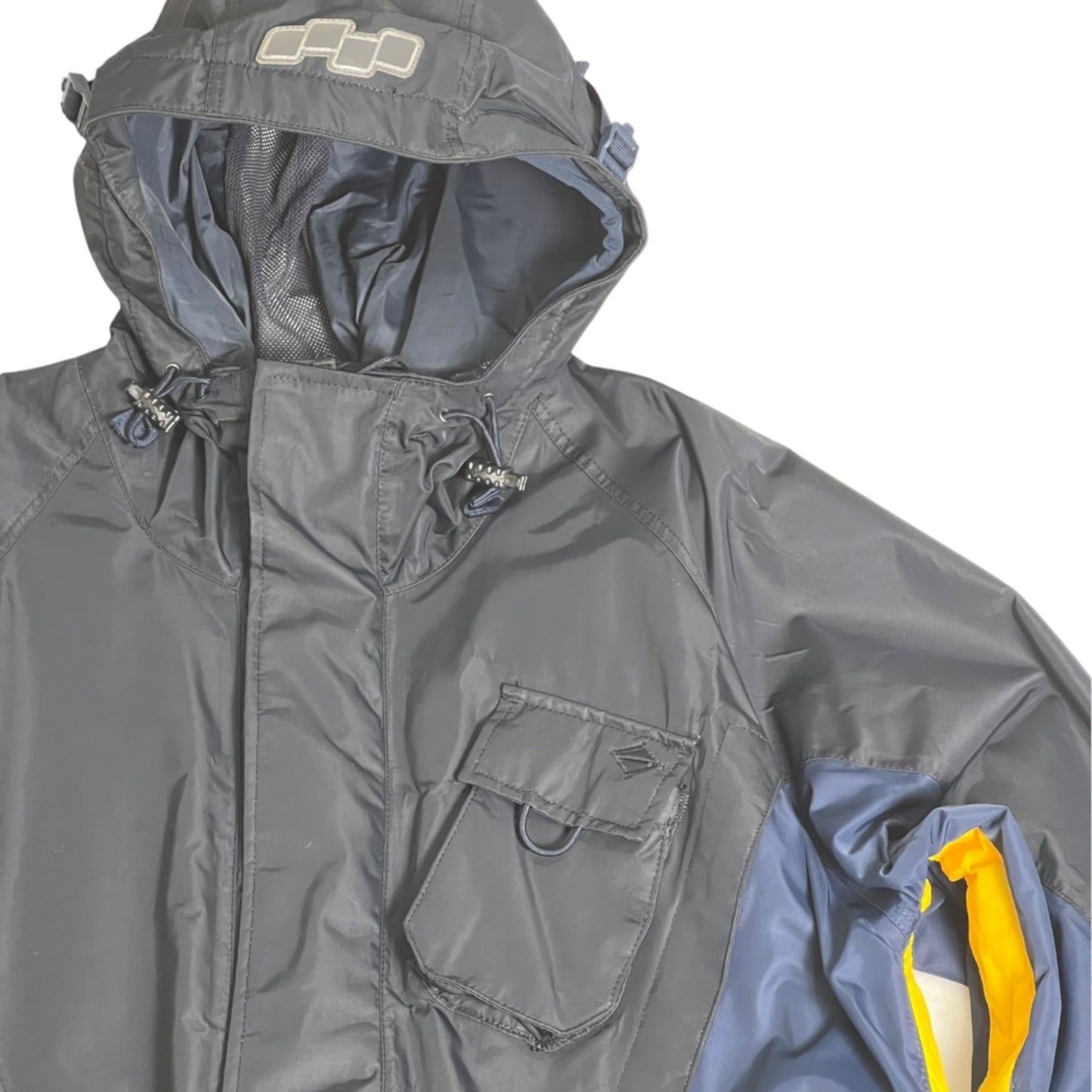 Foursquare Heavy Hooded Jacket Navy/Yellow Men's Large