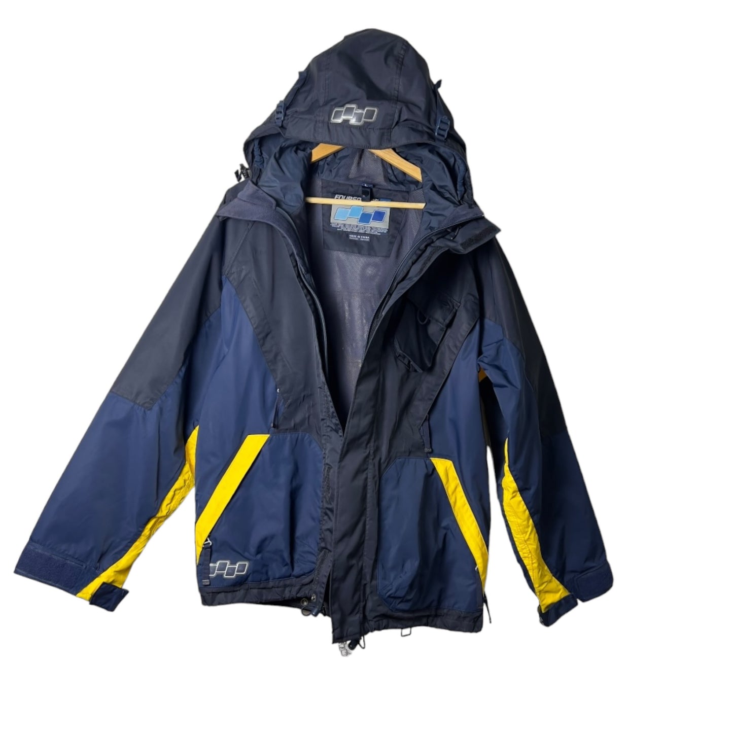 Foursquare Heavy Hooded Jacket Navy/Yellow Men's Large